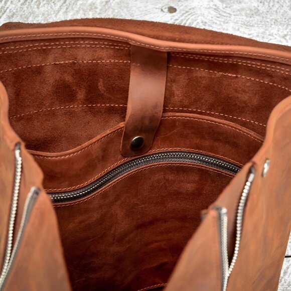 Genuine Black Leather Backpack Travel Unisex Carryon main image 5